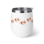 Orange Watercolor Paw Print - 12oz Wine Tumbler
