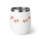 Orange Watercolor Paw Print - 12oz Wine Tumbler