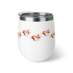 Orange Watercolor Paw Print - 12oz Wine Tumbler