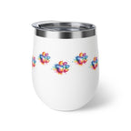 Rainbow Watercolor Paw Print - 12oz Wine Tumbler
