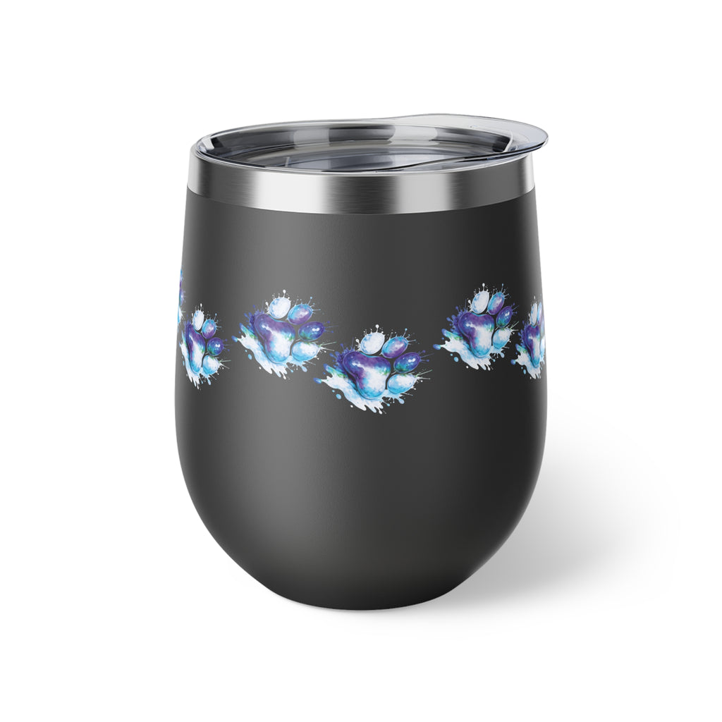 Watercolor Paw Print - 12oz Wine Tumbler