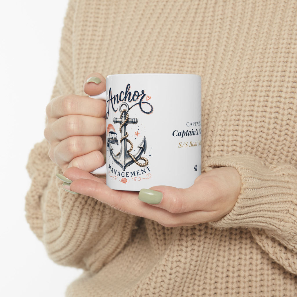 Latitude Adjustment & Anchor Management — Personalized Captain Mug | Nautical
