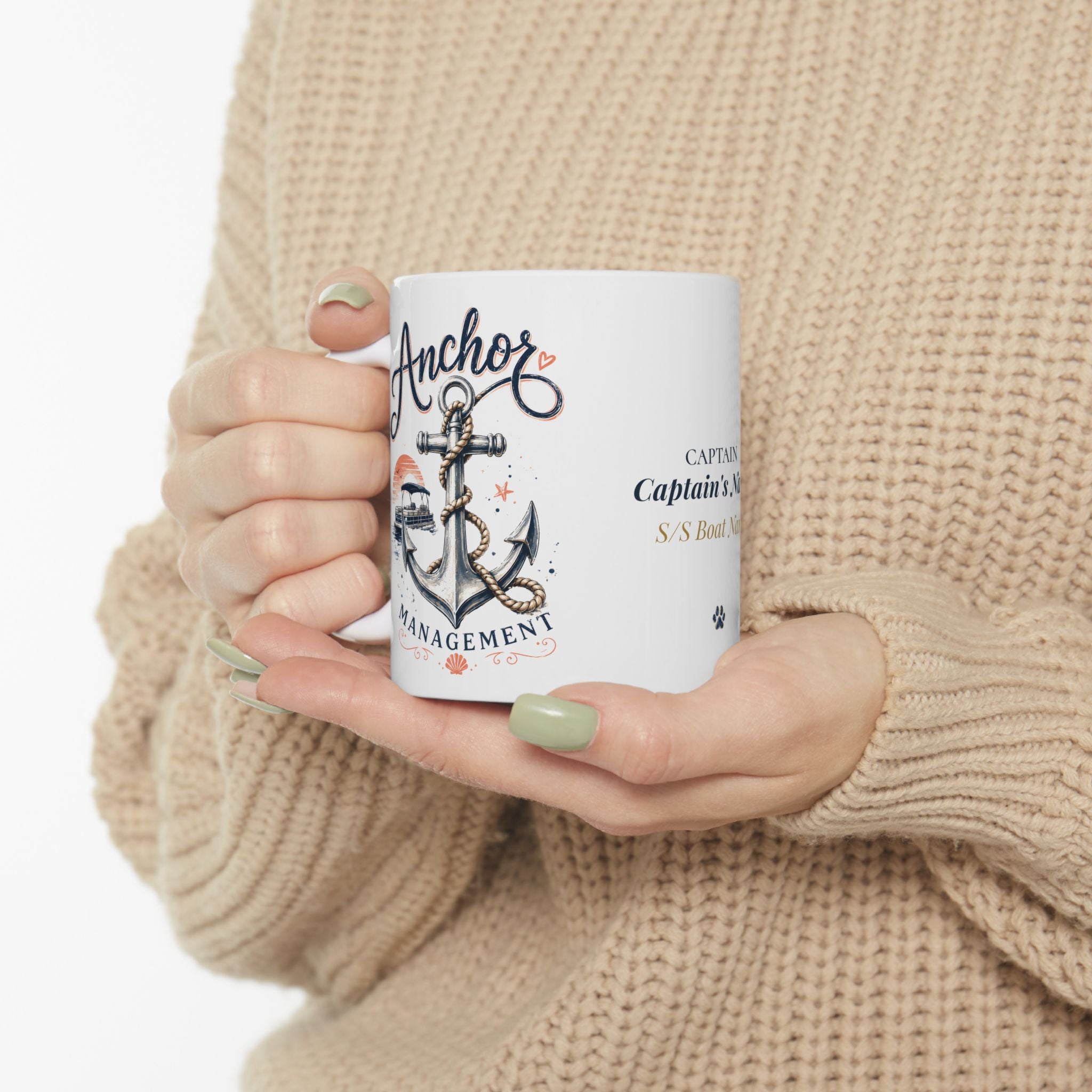 Latitude Adjustment & Anchor Management — Personalized Captain Mug | Nautical