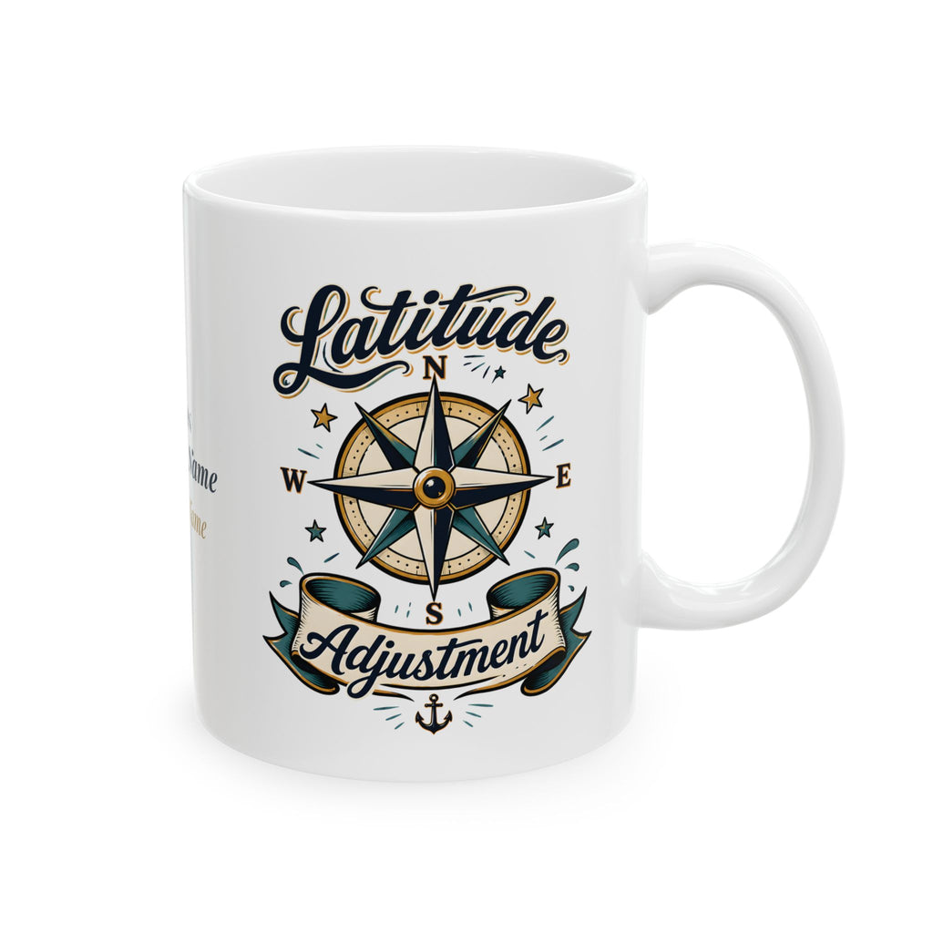 Latitude Adjustment & Sip Sail Repeat — Personalized Captain Mug | Vintage