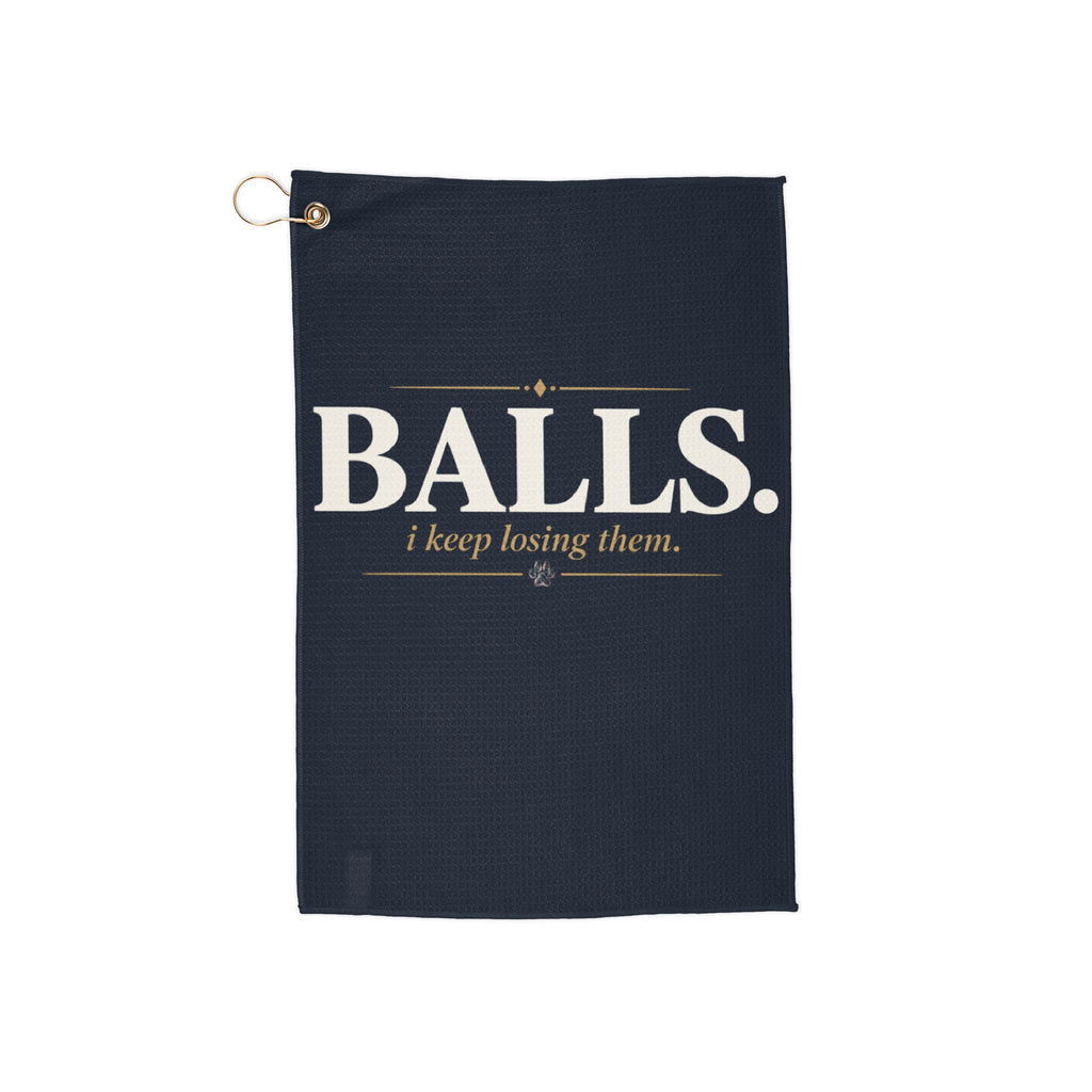 BALLS. Golf Towel (Navy) | Good Boy Golf Club