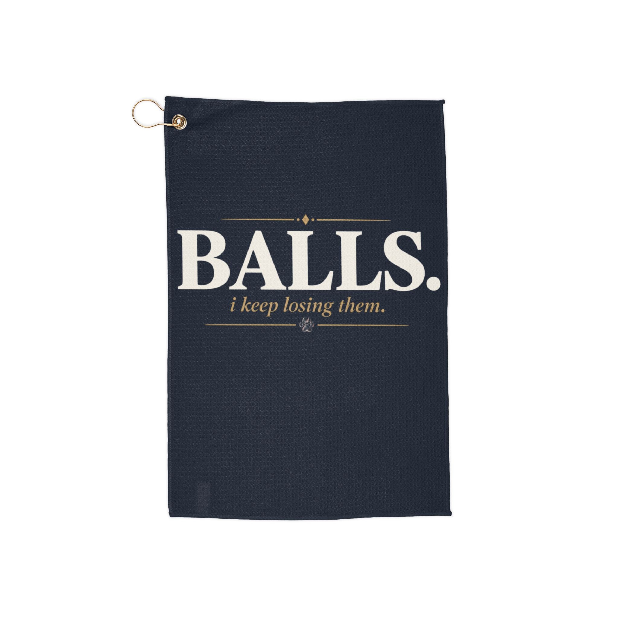 BALLS. Golf Towel (Navy) | Good Boy Golf Club