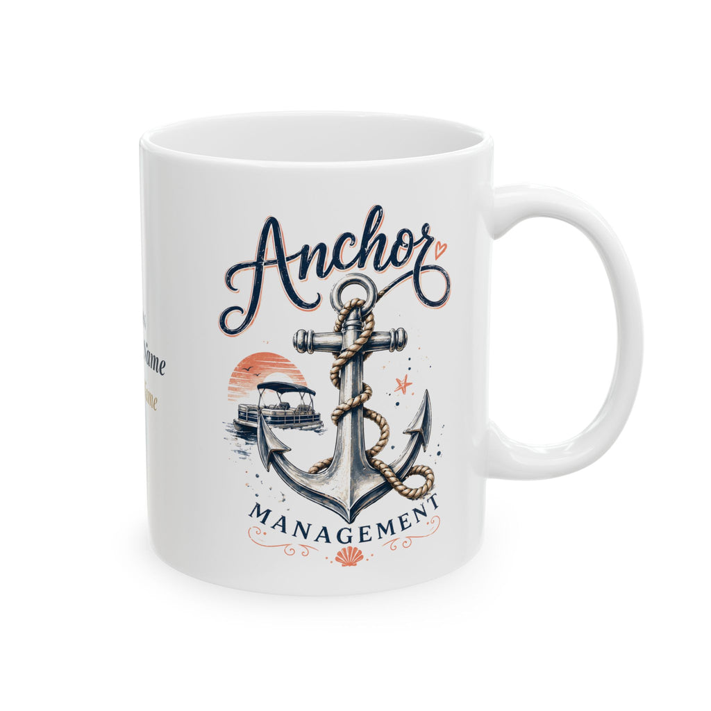 Anchor Management & Sip Sail Repeat — Personalized Captain Mug | Nautical