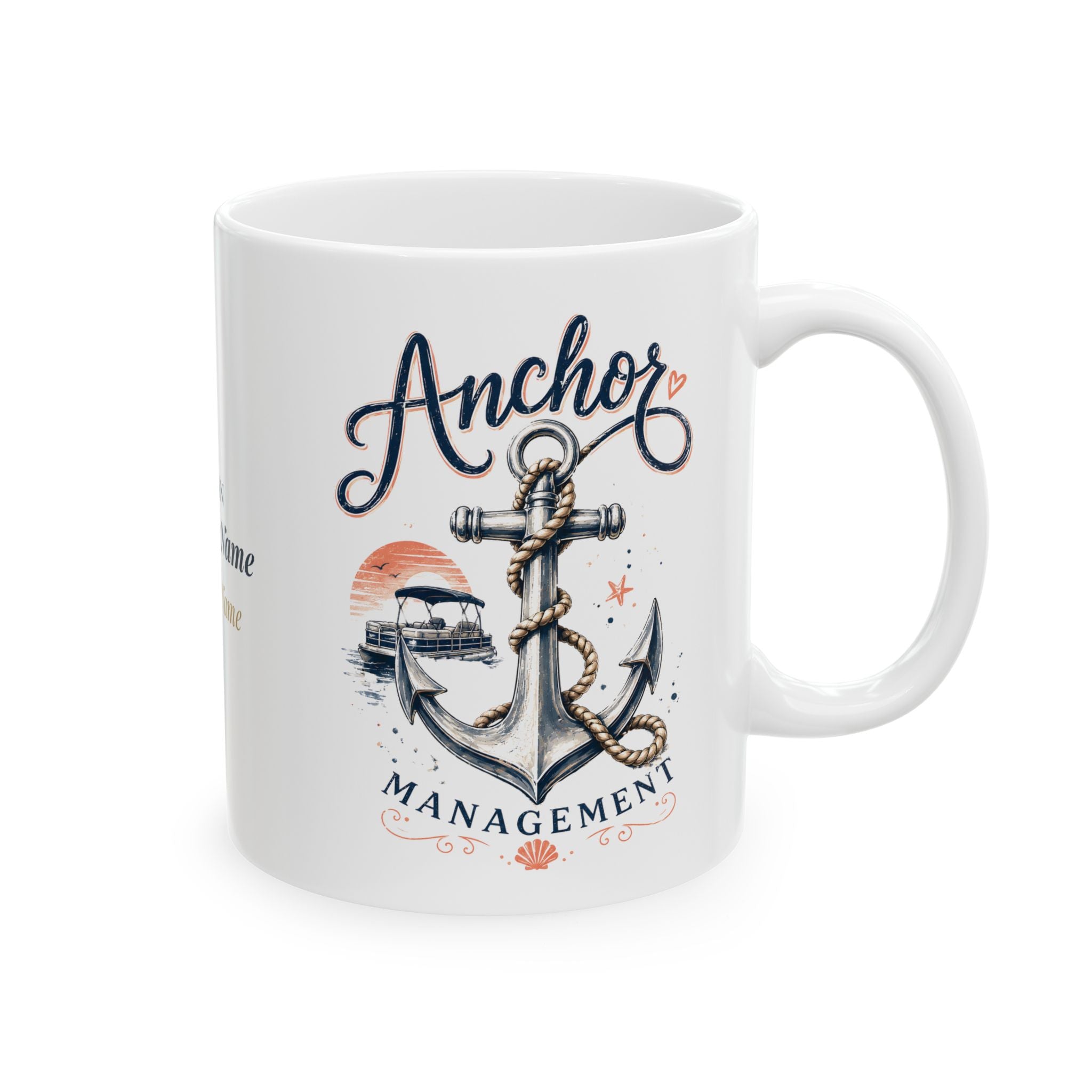 Anchor Management & Sip Sail Repeat — Personalized Captain Mug | Nautical