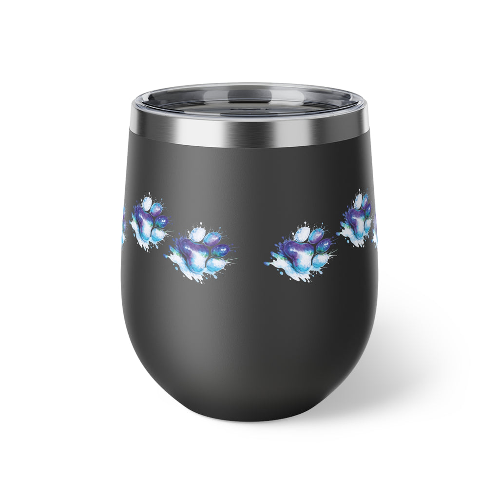 Watercolor Paw Print - 12oz Wine Tumbler