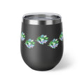 Green Watercolor Paw Print - 12oz Wine Tumbler