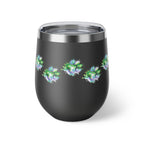 Green Watercolor Paw Print - 12oz Wine Tumbler