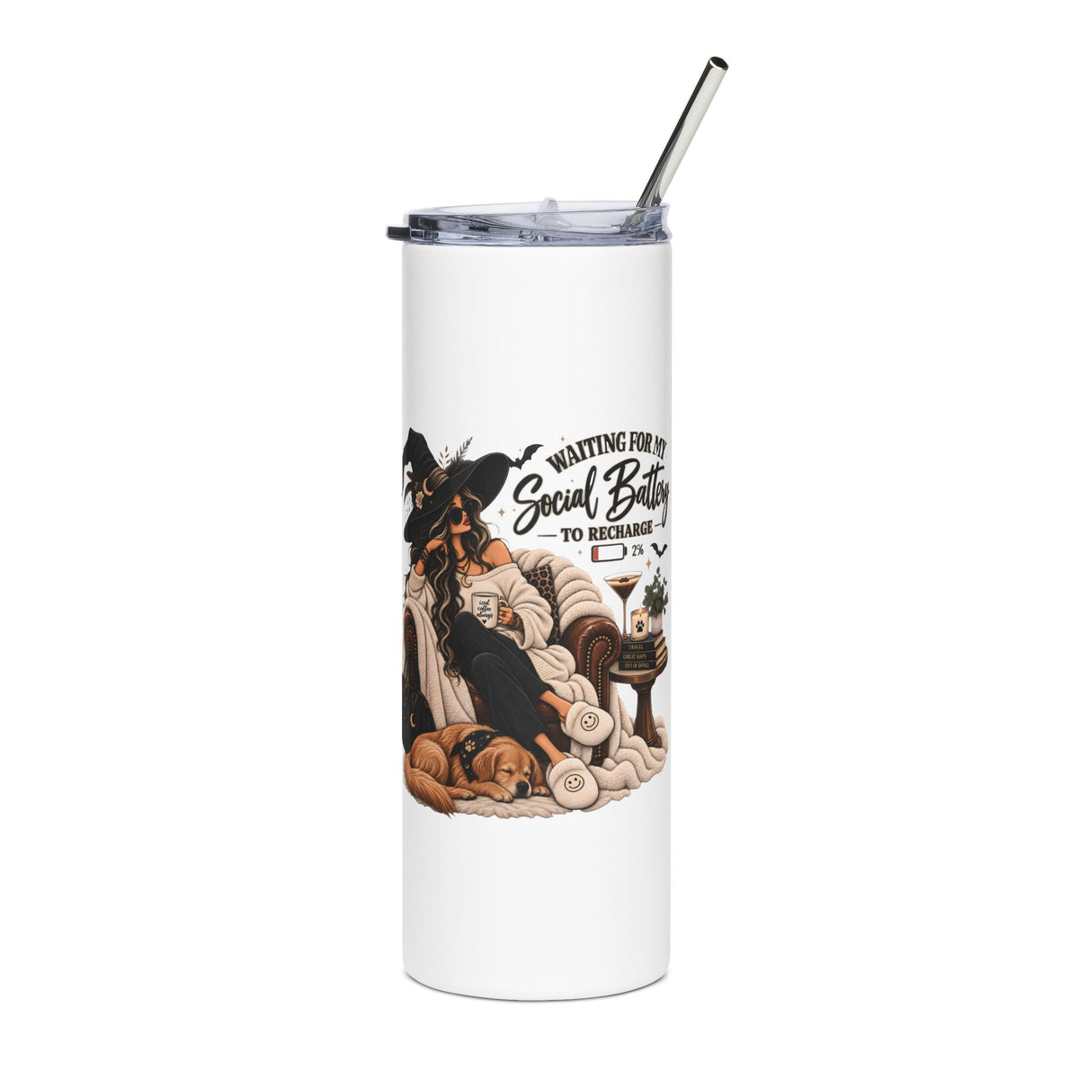 Witch Social Battery 20oz Tumbler