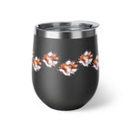Orange Watercolor Paw Print - 12oz Wine Tumbler