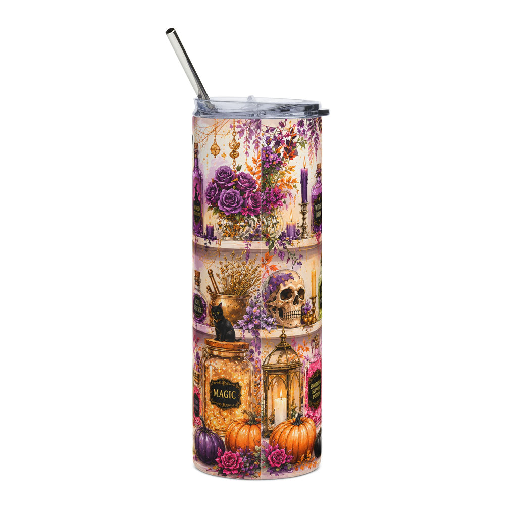 Witchy Apothecary Tumbler | Halloween Potion Bottles Wrap | Spooky Witch Aesthetic Cup | Fall Gothic Tumbler | Potions and Hexes Drinkware