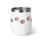 Rainbow Watercolor Paw Print - 12oz Wine Tumbler