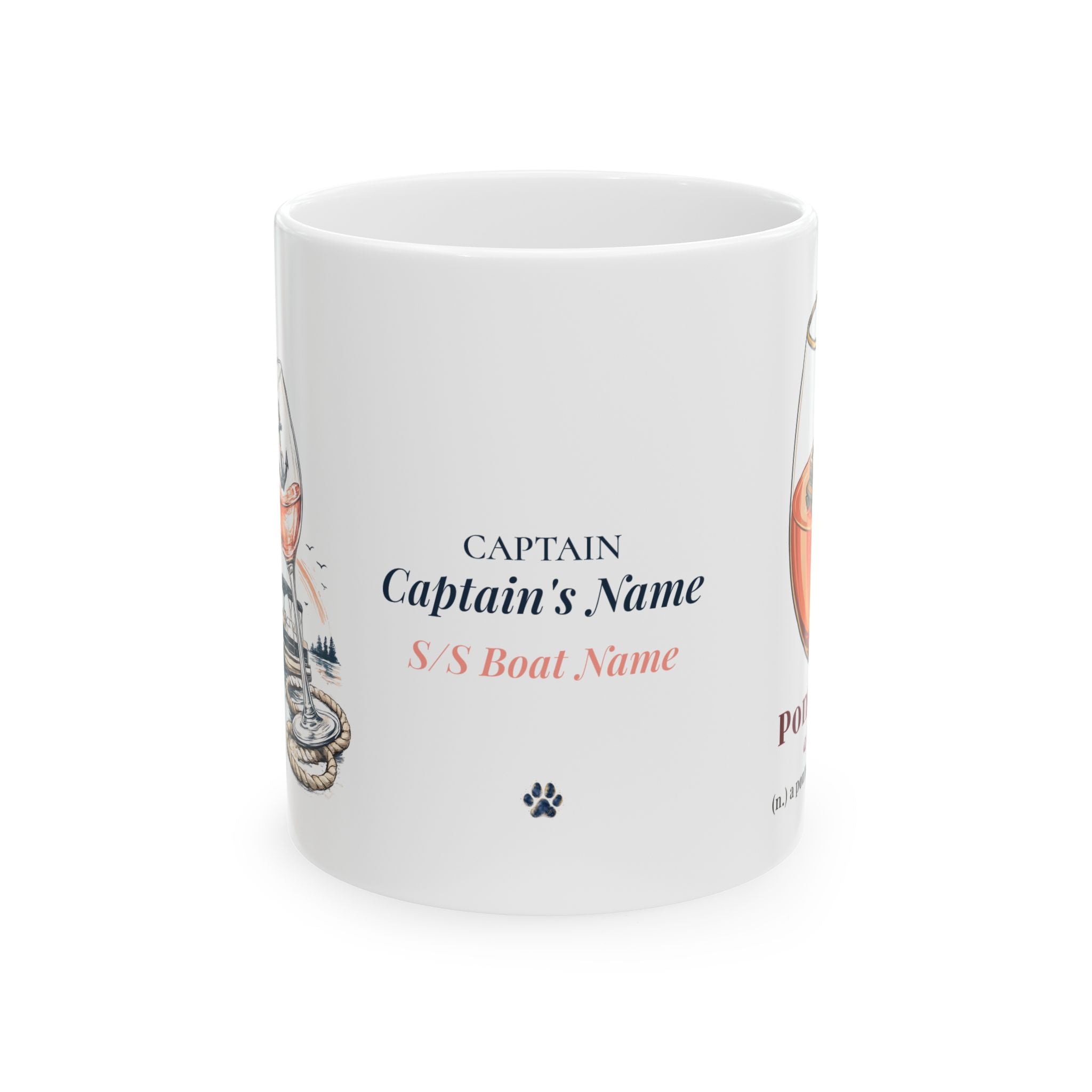 Pontooncini & Sip Sail Repeat — Personalized Captain Mug | Nautical