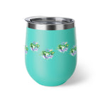 Green Watercolor Paw Print - 12oz Wine Tumbler