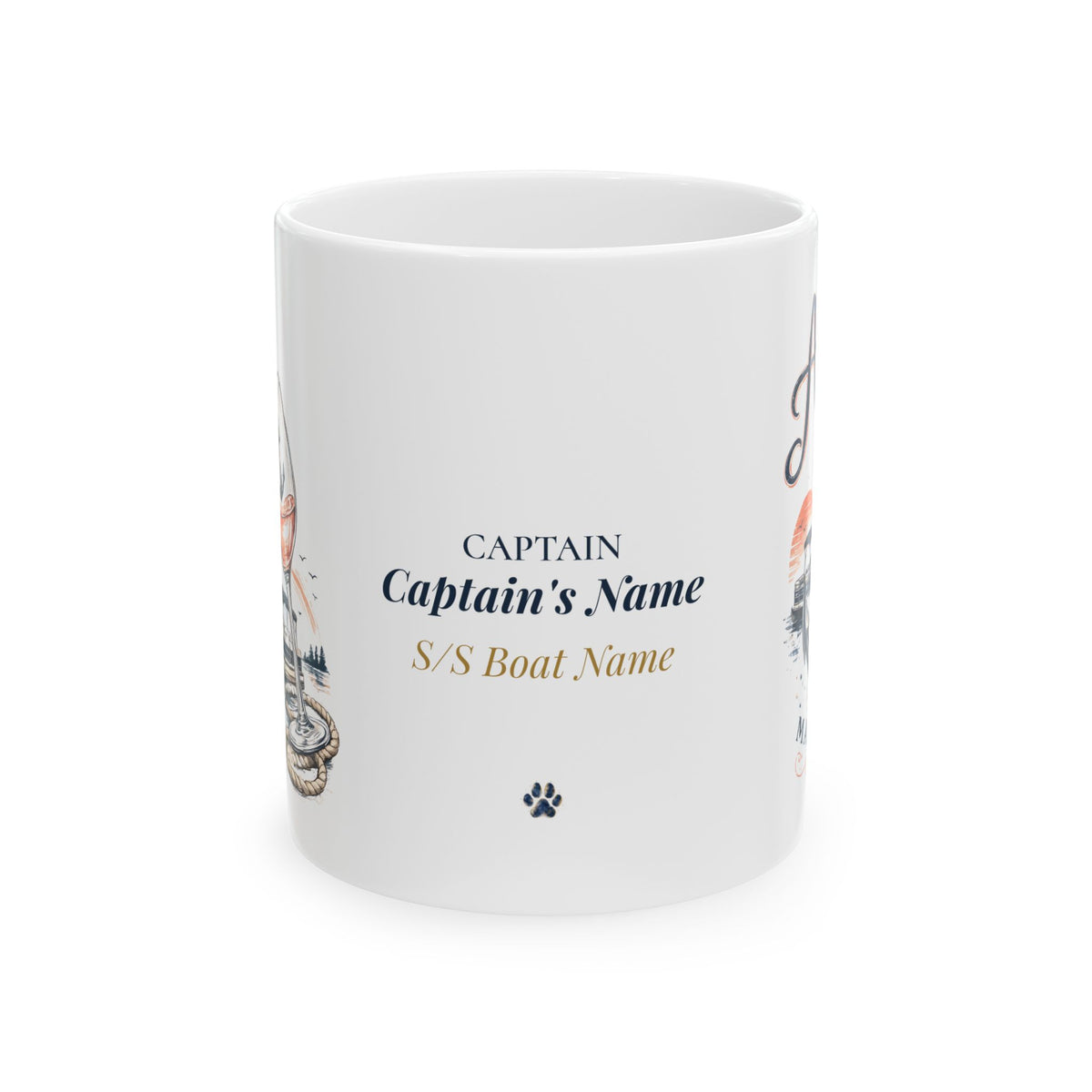 Anchor Management & Sip Sail Repeat — Personalized Captain Mug | Nautical