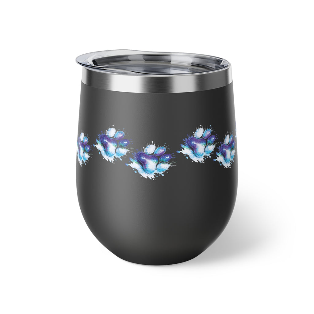 Watercolor Paw Print - 12oz Wine Tumbler