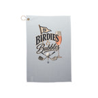Birdies & Bubbles Rose - Grey Golf Towel