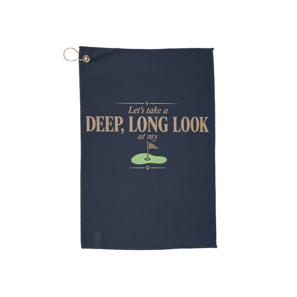 Take A Look At My Hole Golf Towel (Navy) | Good Boy Golf Club