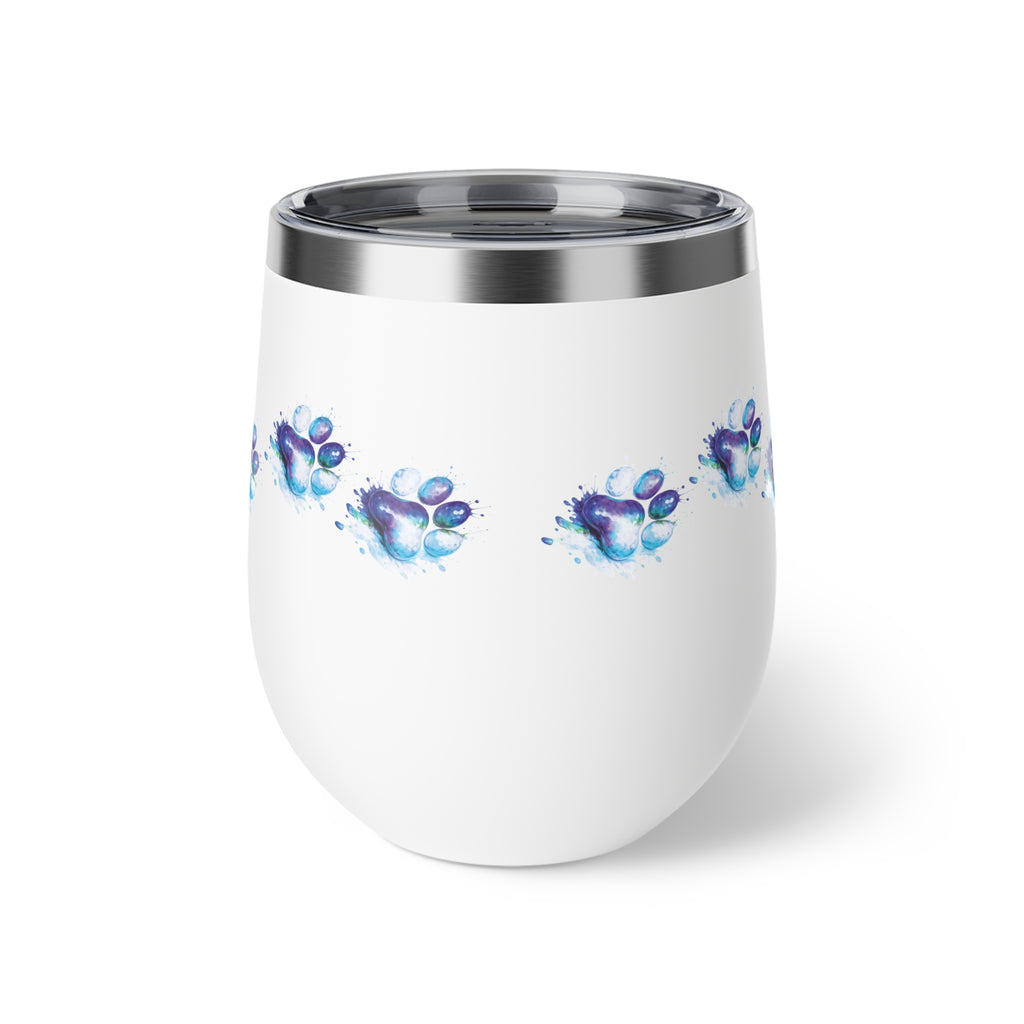 Watercolor Paw Print - 12oz Wine Tumbler