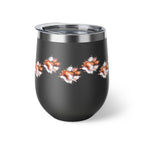 Orange Watercolor Paw Print - 12oz Wine Tumbler