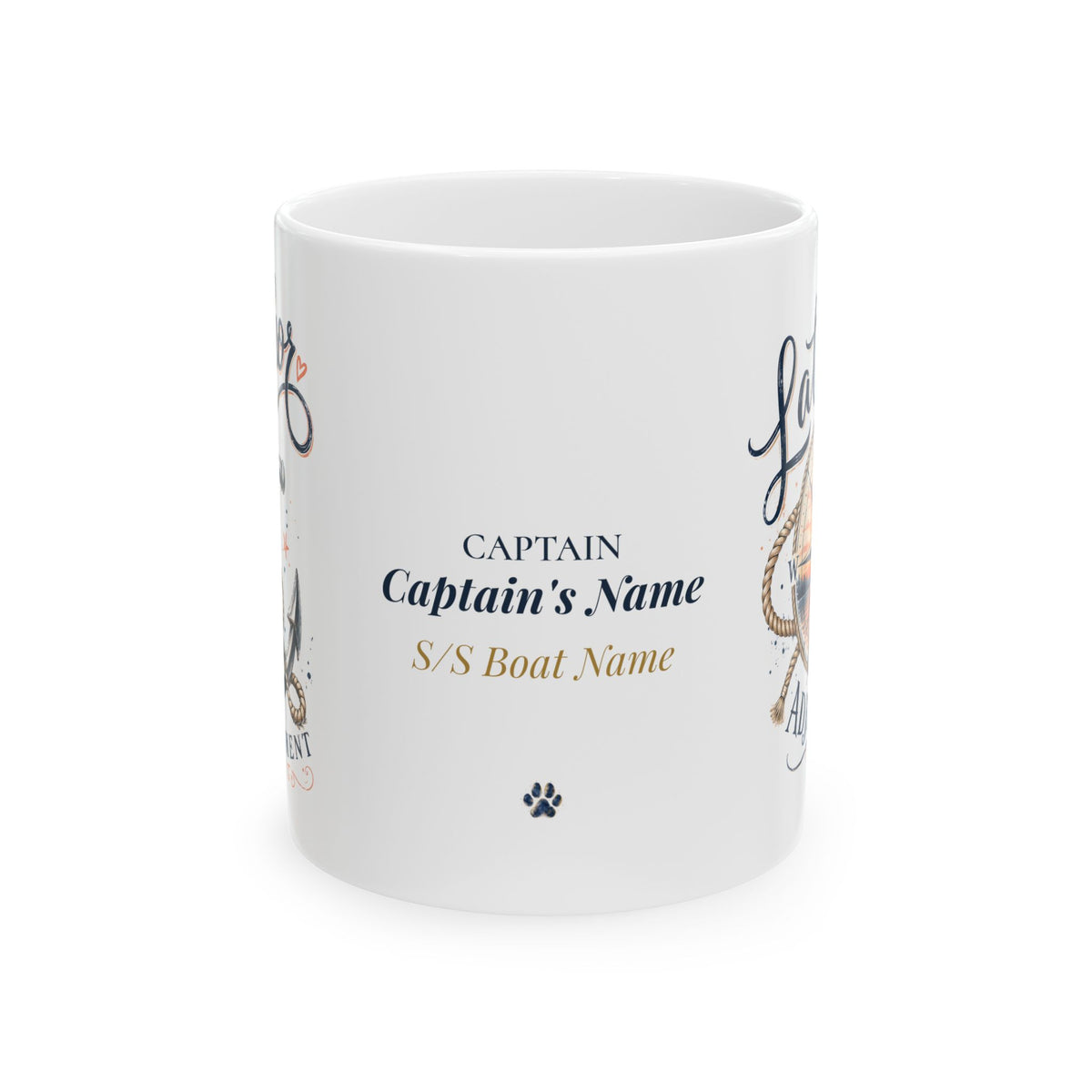 Latitude Adjustment & Anchor Management — Personalized Captain Mug | Nautical