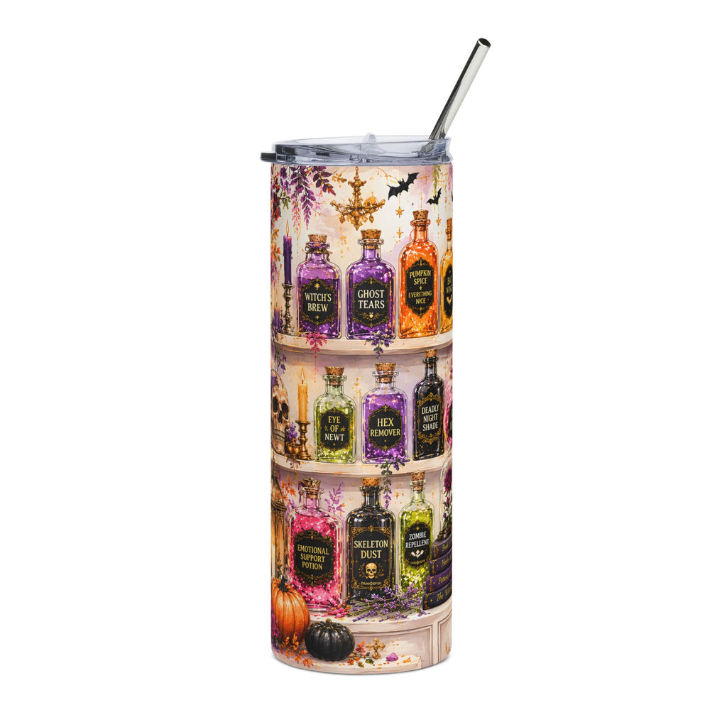 Witchy Apothecary Tumbler | Halloween Potion Bottles Wrap | Spooky Witch Aesthetic Cup | Fall Gothic Tumbler | Potions and Hexes Drinkware