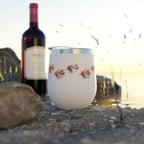 Orange Watercolor Paw Print - 12oz Wine Tumbler