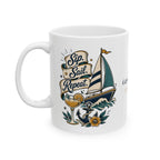 Latitude Adjustment & Sip Sail Repeat — Personalized Captain Mug | Vintage