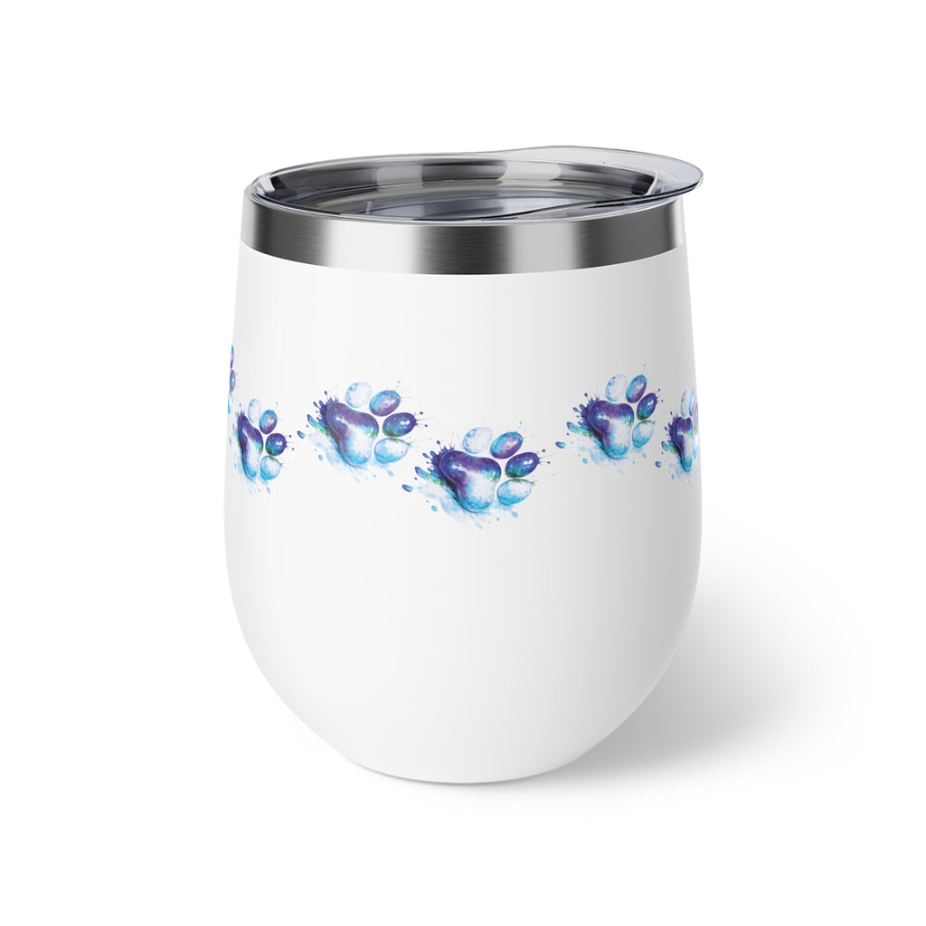 Watercolor Paw Print - 12oz Wine Tumbler