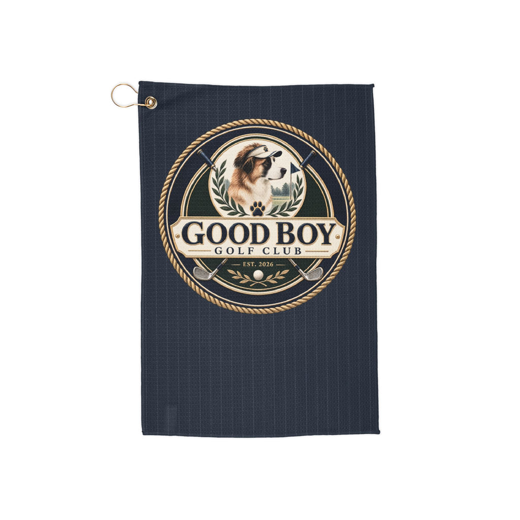 Good Boy Golf Club Crest Towel — Booie (Pinstripe) | Good Boy Golf Club