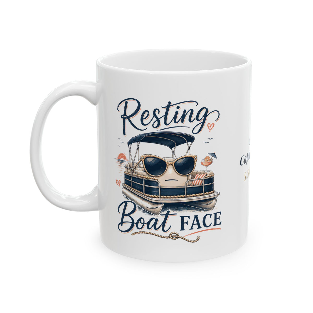 Sip Sail Repeat & Resting Boat Face — Personalized Captain Mug | Nautical
