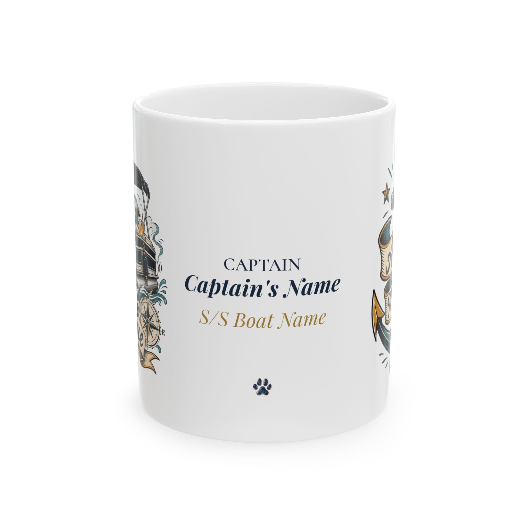 Anchor Management & Resting Boat Face — Personalized Captain Mug | Nautical