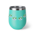 Green Watercolor Paw Print - 12oz Wine Tumbler