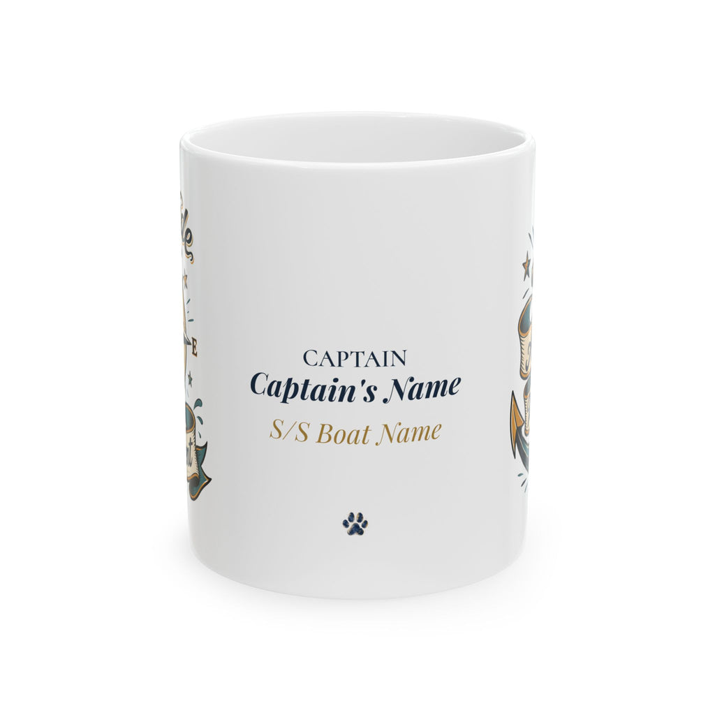 Anchor Management & Latitude Adjustment — Personalized Captain Mug | Vintage