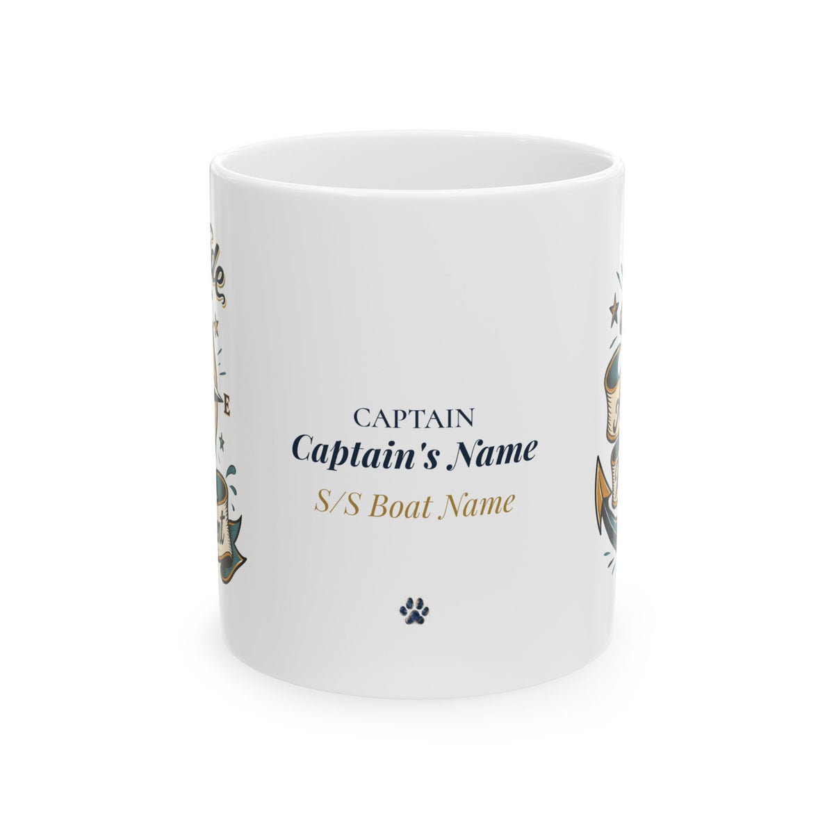 Anchor Management & Latitude Adjustment — Personalized Captain Mug | Vintage
