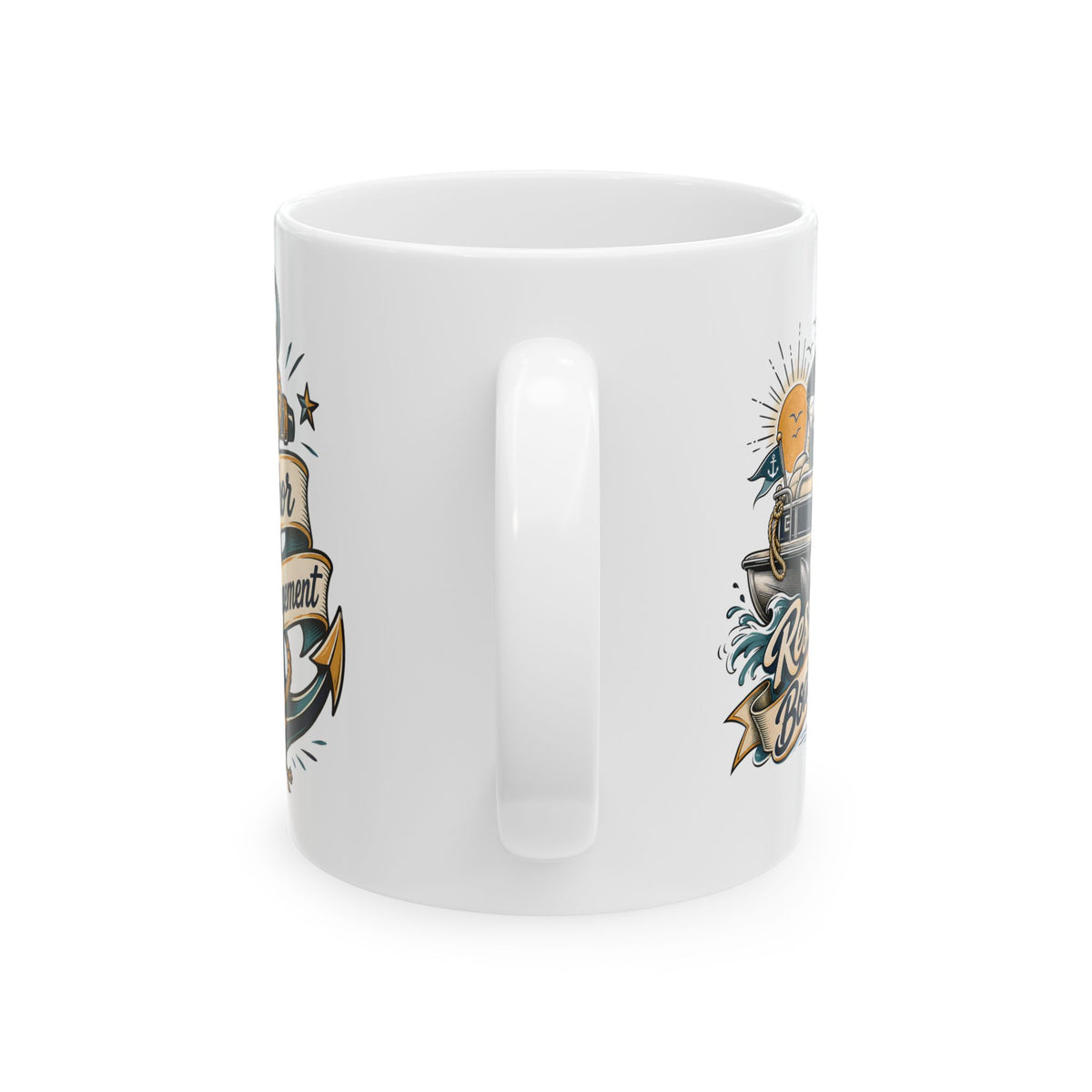 Anchor Management & Resting Boat Face — Personalized Captain Mug | Nautical