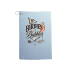 Birdies & Bubbles Rose - Blue Golf Towel