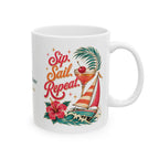 Sip Sail Repeat & Resting Boat Face — Personalized Captain Mug | Retro Riviera