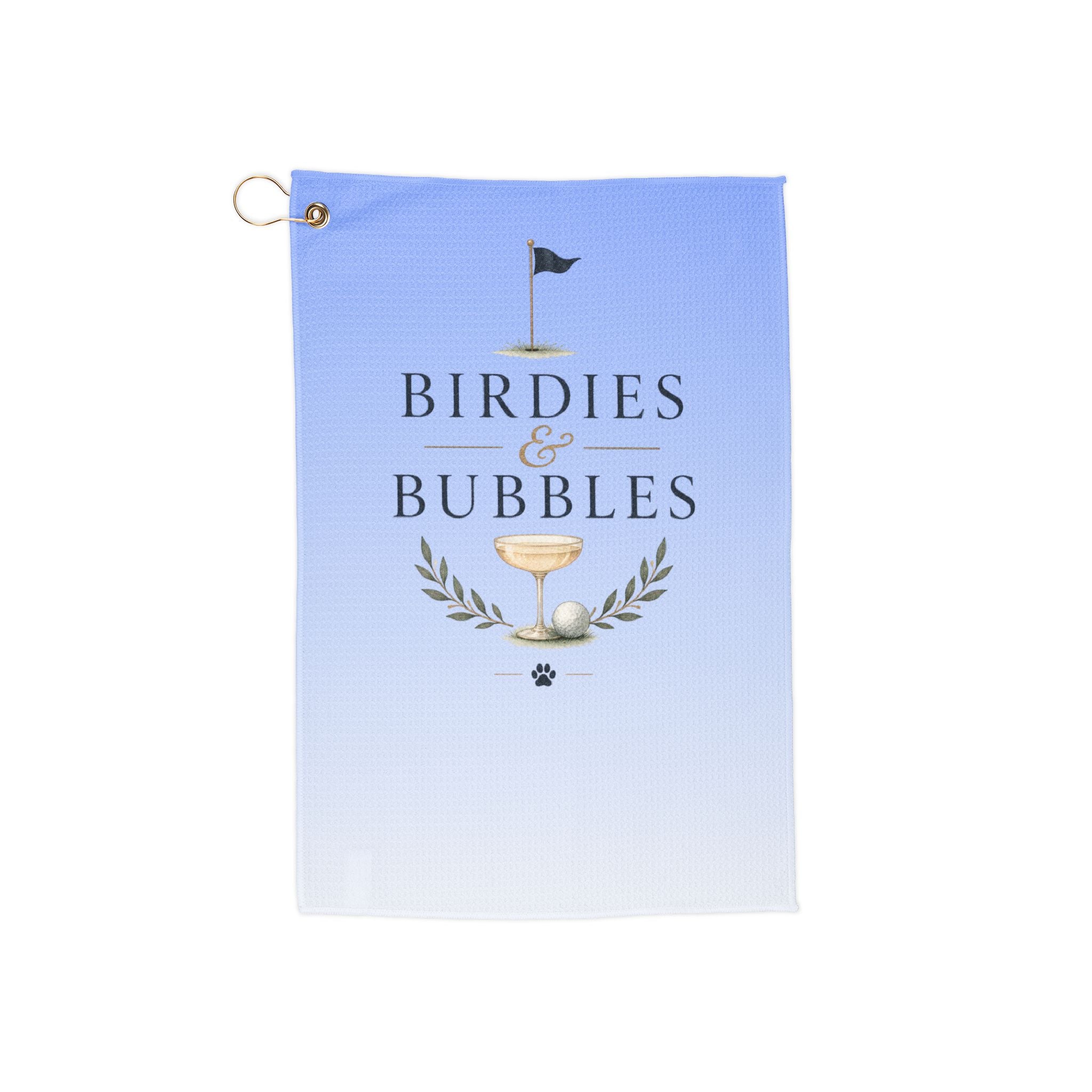 Birdies & Bubbles Golf Towel (Baby Blue) — | Good Boy Golf Club