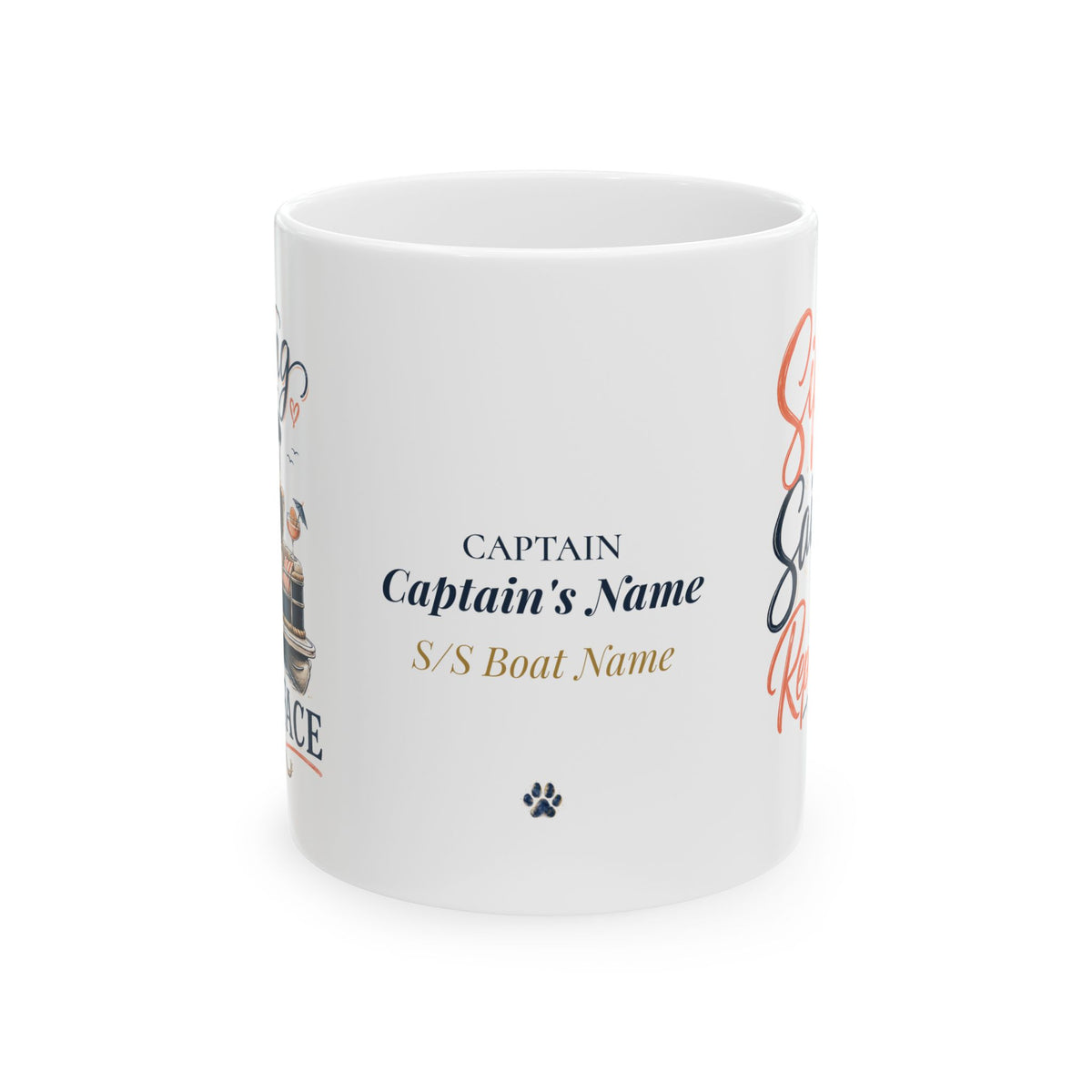 Sip Sail Repeat & Resting Boat Face — Personalized Captain Mug | Nautical