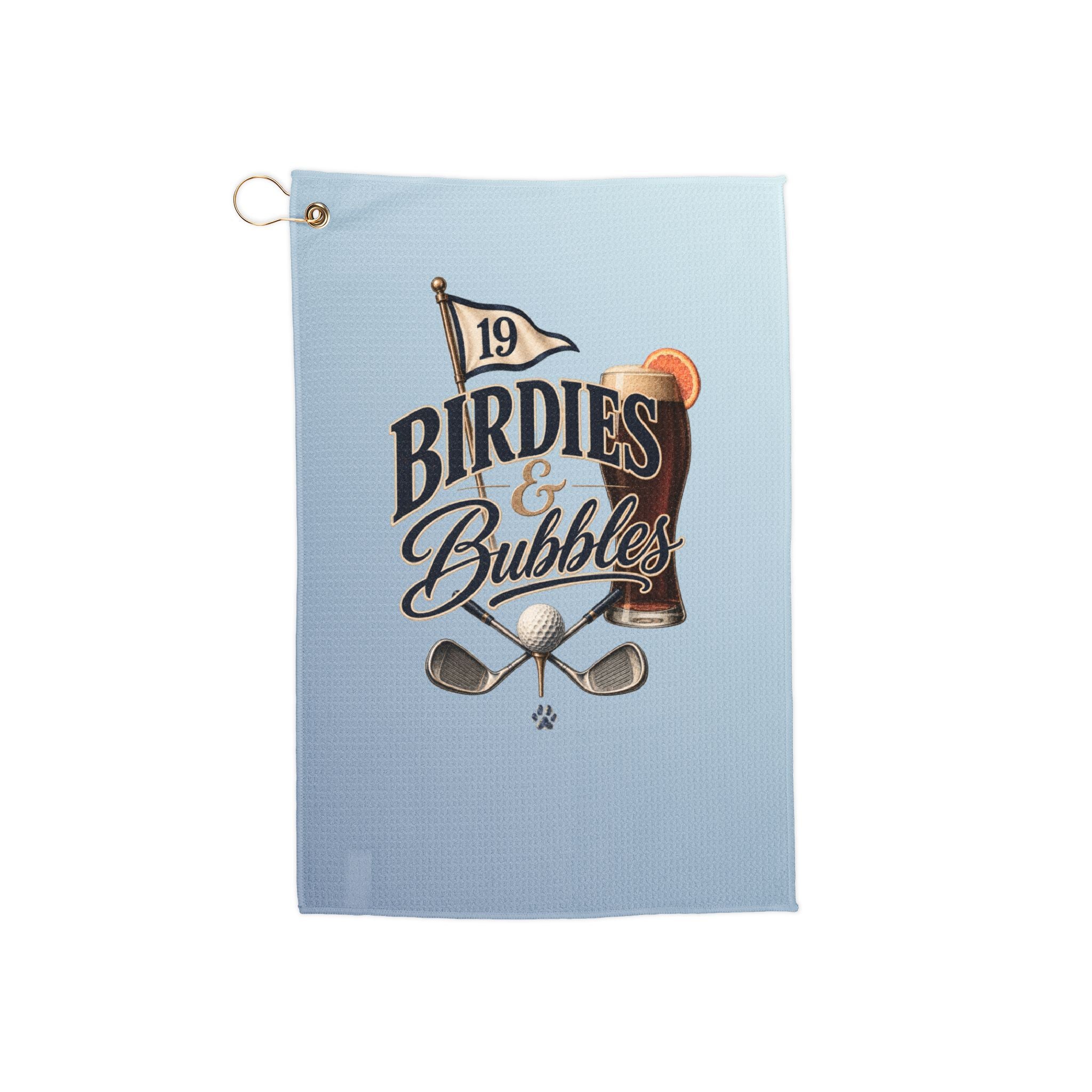 Birdies & Bubbles Beer - Blue Golf Towel