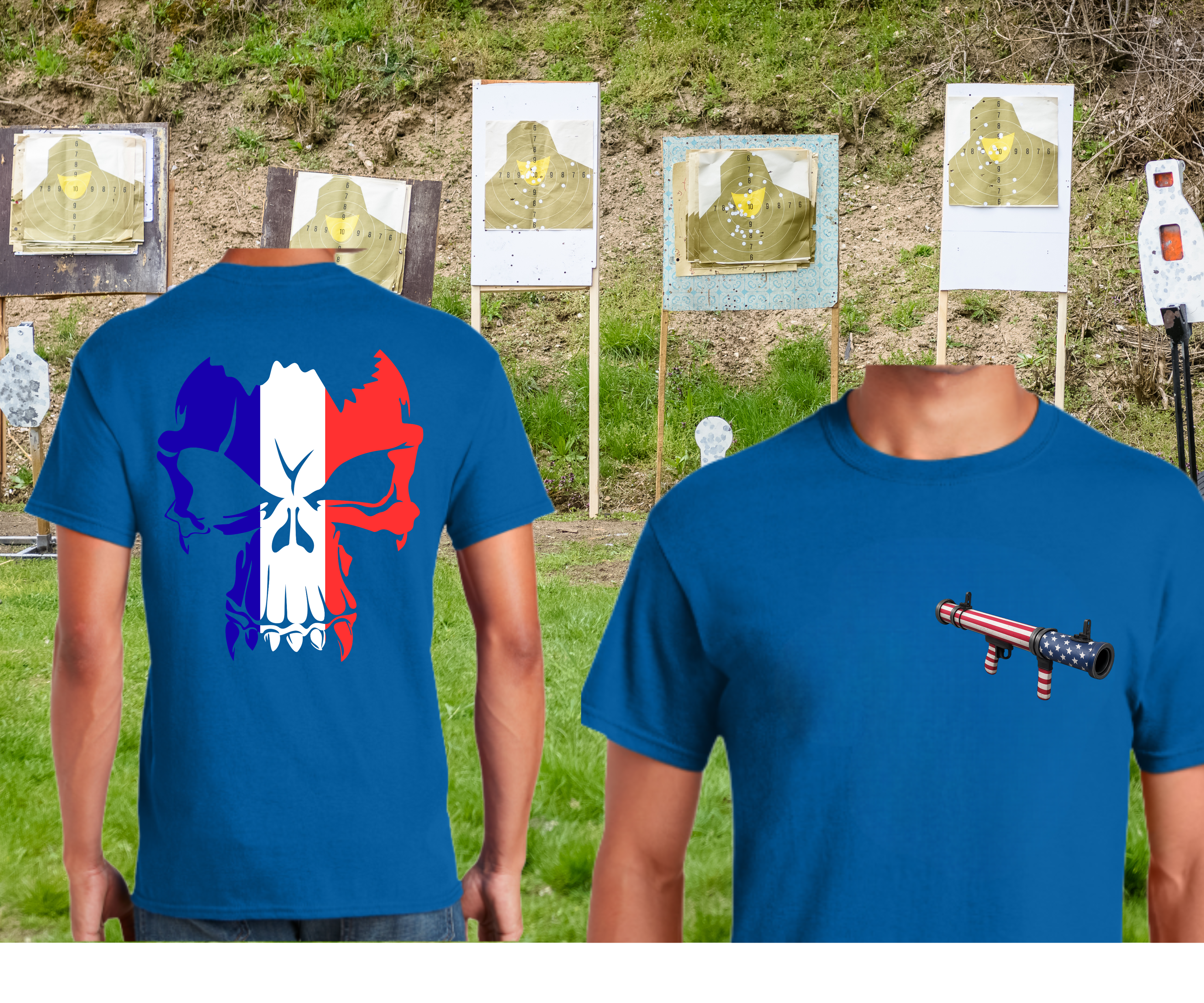 Bazooka Skull - 2-Sided Adult T-Shirt