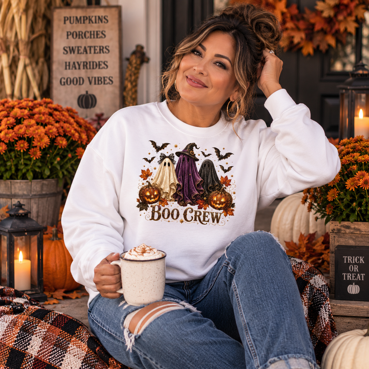 Ghost Boo Crew - Adult Sweatshirt