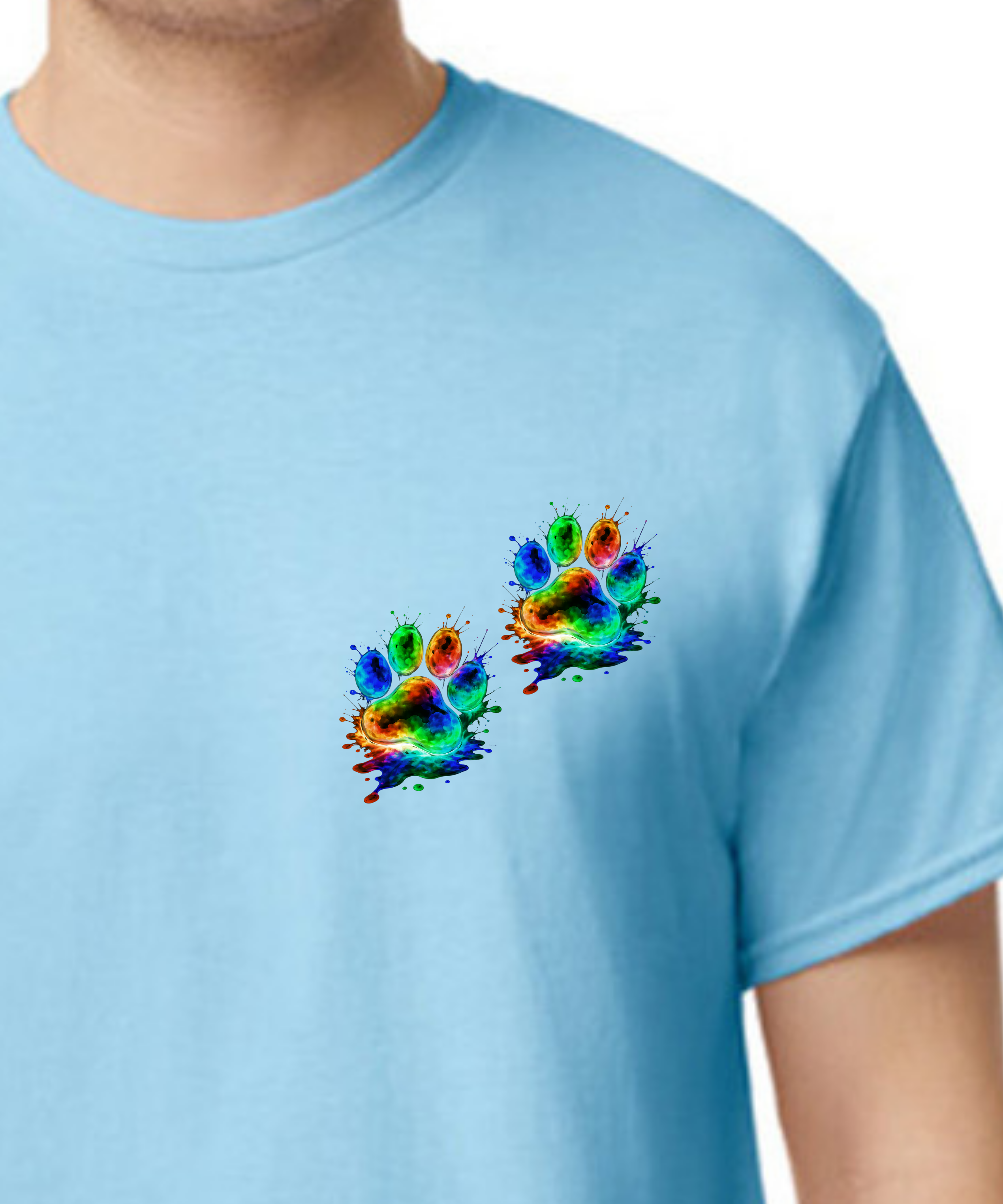 Paw Print Inkblot - 2-Sided Adult T-Shirt