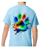 Paw Print Inkblot - 2-Sided Adult T-Shirt