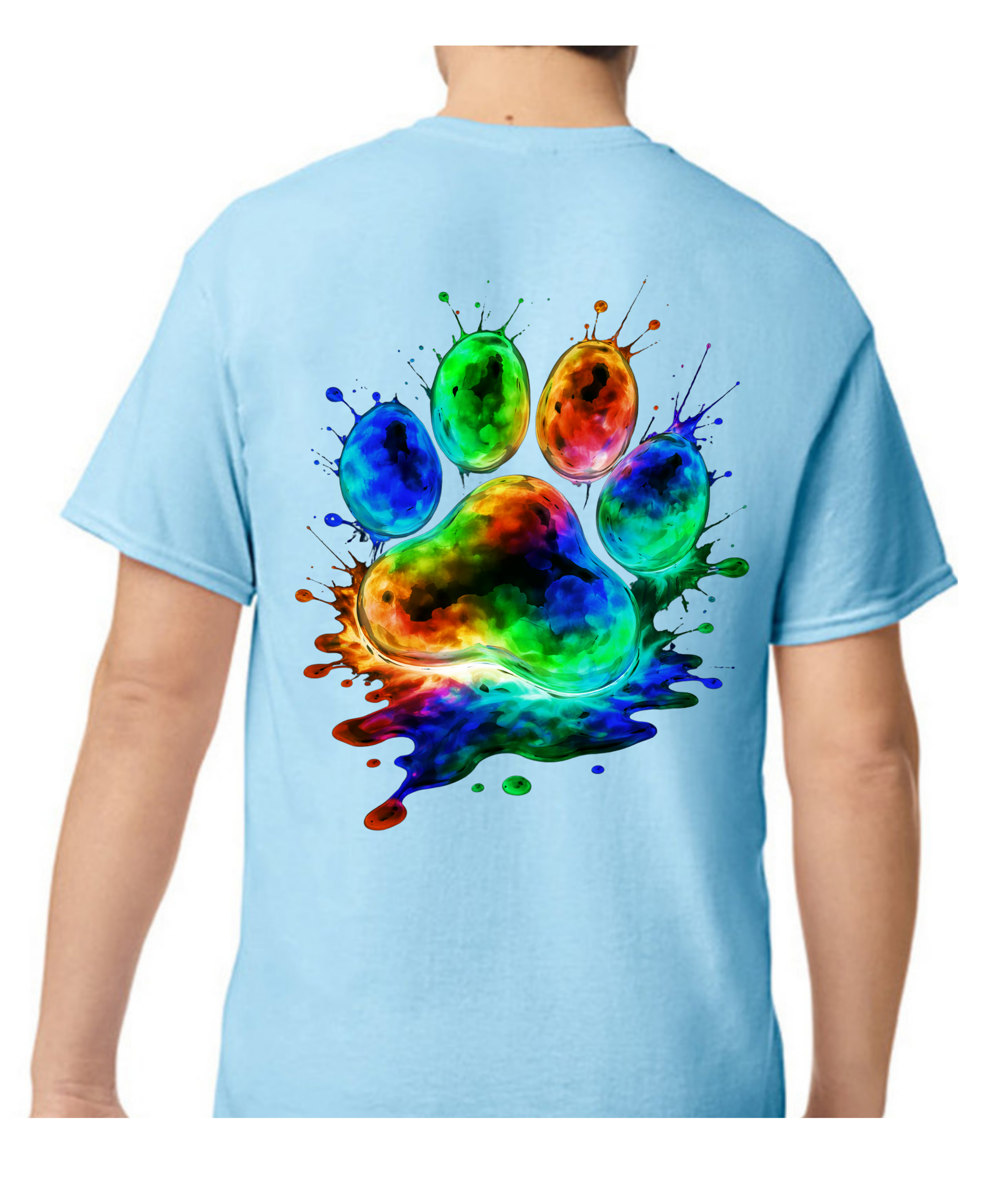 Paw Print Inkblot - 2-Sided Adult T-Shirt