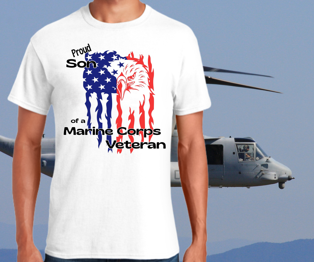 Proud Son - Marines Veteran - Adult T-Shirt